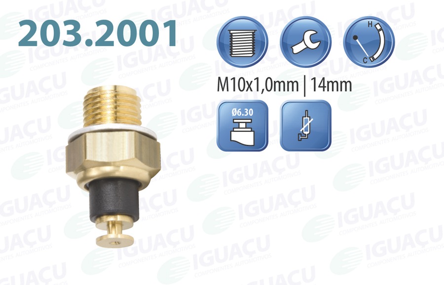 Sensor de Temperatura do Painel Volkswagen Gol/Parati/Saveiro - Iguaçu - 203.2001 - Unitário