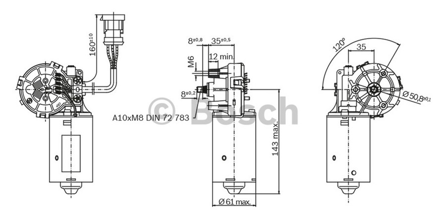 MOTOR LIMPADOR DIANTEIRO - Bosch - F006WM0304 - Unitário