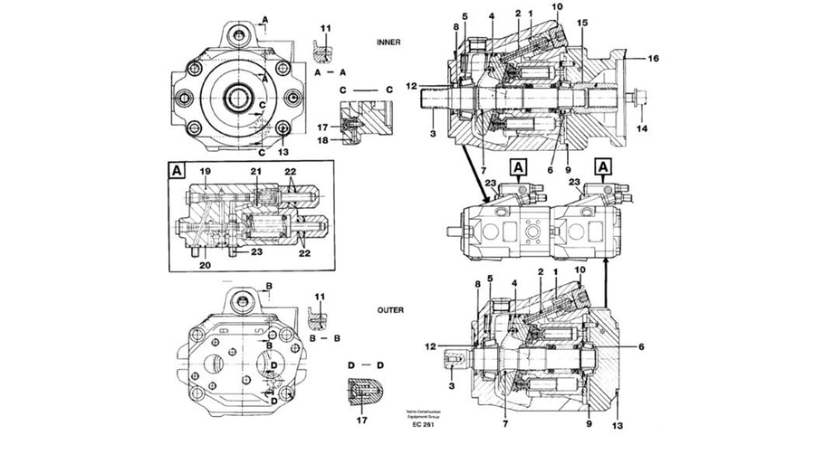 BOMBA HIDR CJ - Volvo CE - 11706188 - Unitário