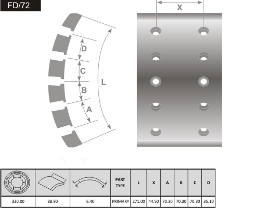 Lona de freio - Fras-le - FD/72 - Par