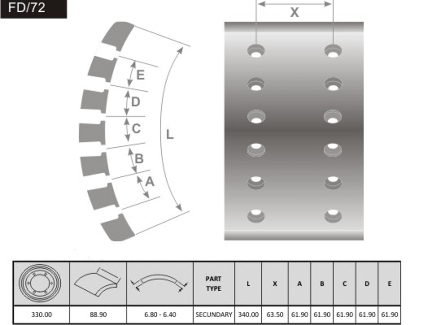 Lona de freio - Fras-le - FD/72 - Par