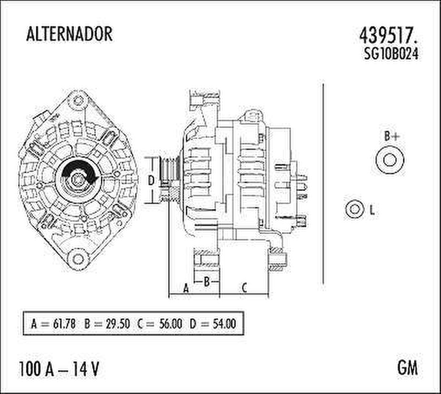 Alternador - Valeo - 439517. - Unitário