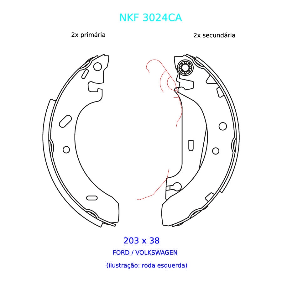 Sapata de Freio - Nakata - NKF 3024CA - Par