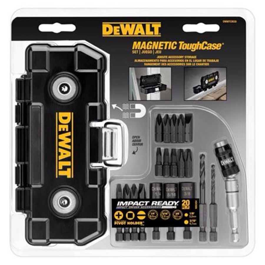 Kit Ponteiras com 20 Peças para Parafusadeira com Caixa Magnética - DeWalt - DWMTCIR20 - Unitário