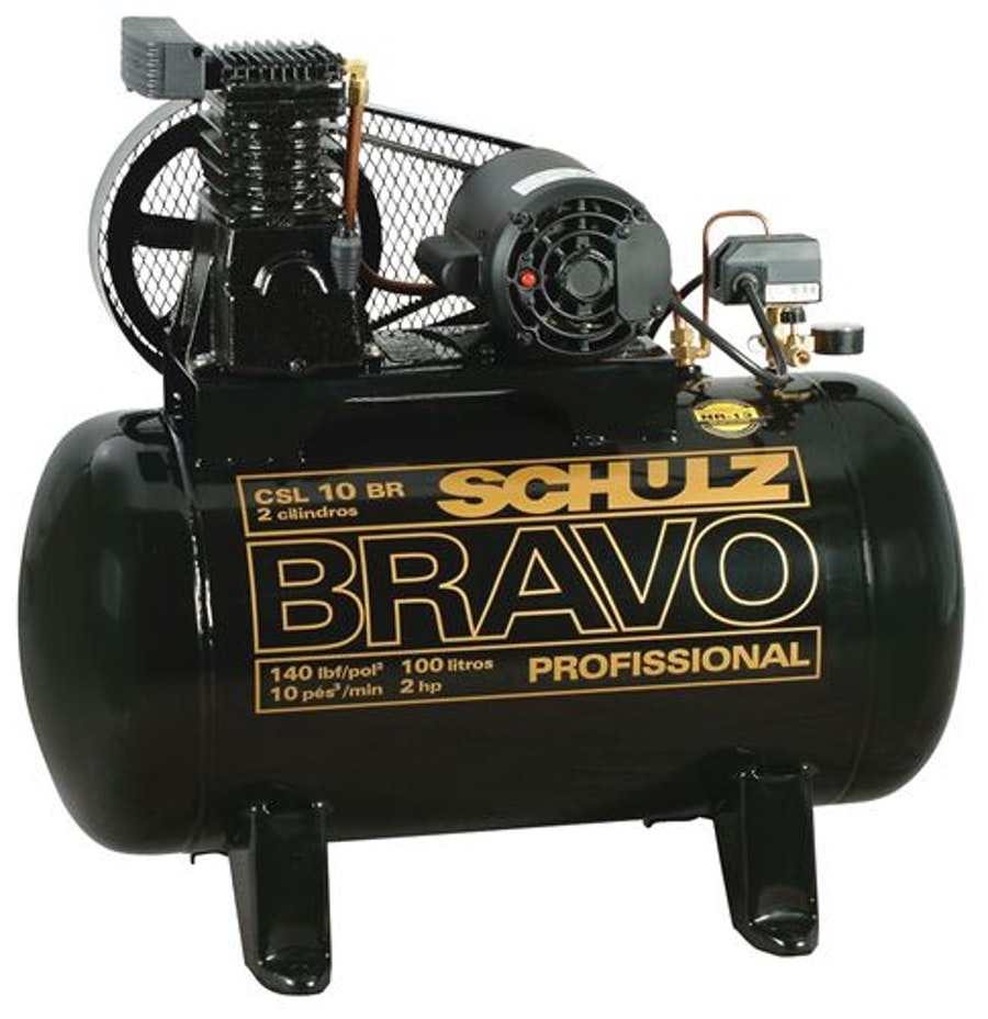 Compressor Ar Bravo CSL-10BR/100L 140lbs 2CV Monofásico 110/220V