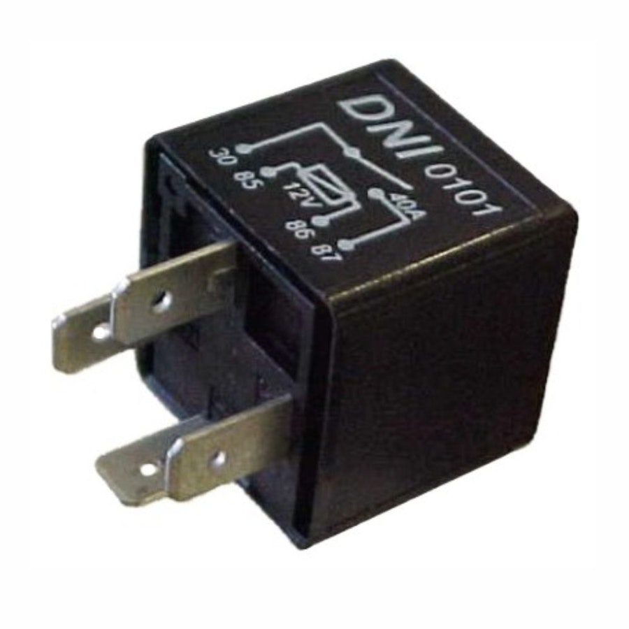 Relé Auxiliar 4 Terminais Invertidos 12V 40A Linha Pesada Automotivo - DNI - DNI 0101 - Unitário