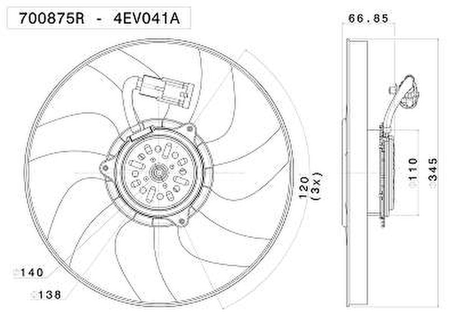 Eletroventilador - Valeo - 700875R - Unitário
