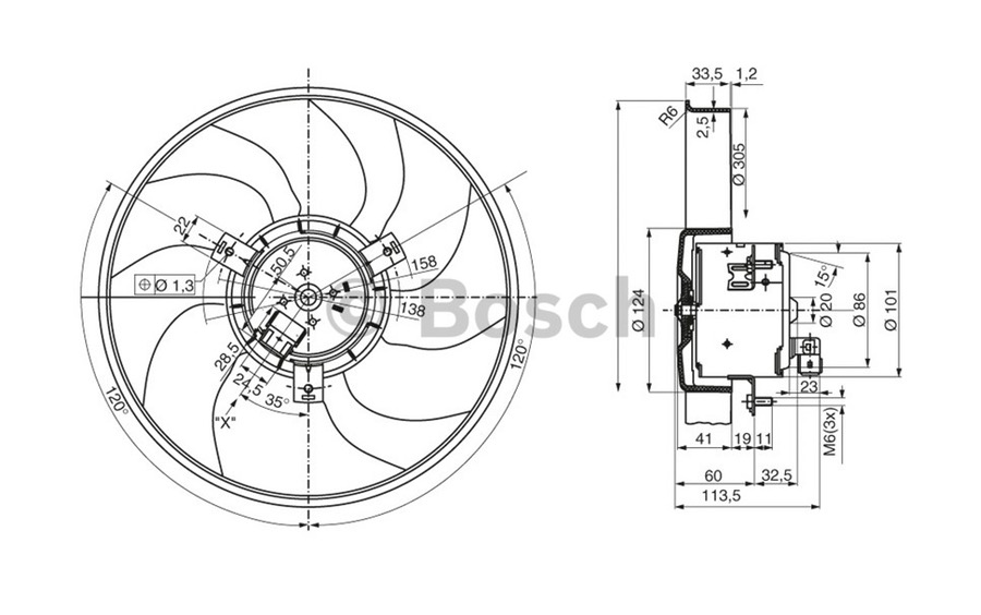 Motor de Arrefecimento C.C. Gpc 12V 200W - Bosch - 9130451136 - Unitário