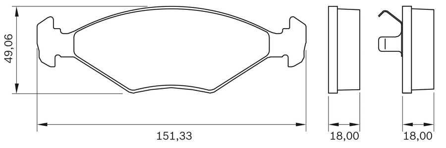 Pastilha de Freio - BB 0005/BB 25 - Bosch - 0986BB0261 - Jogo