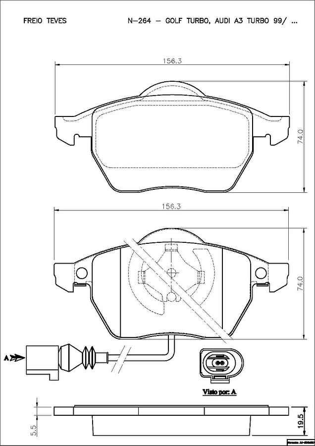 Pastilha de Freio Dianteira - Cobreq - N-264 - Jogo