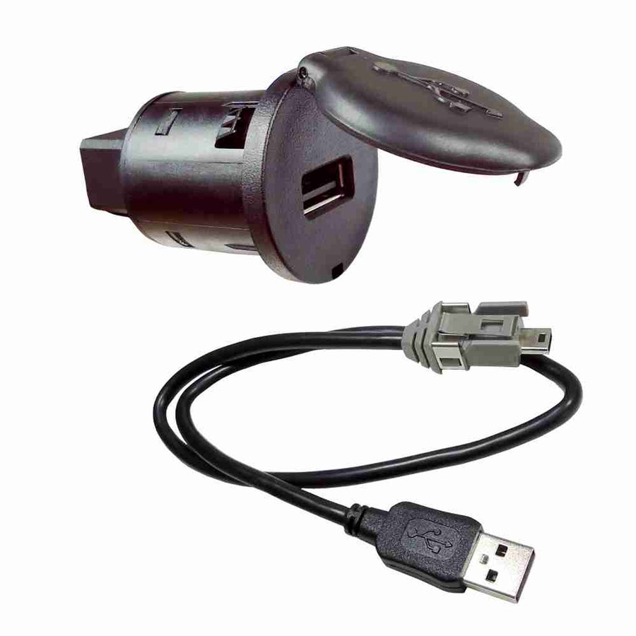 Tomada Polarizada com Tampa e Saída Usb + Cabo 40cm Mitsubishi Ca540757 - 5V - DNI - DNI 0605 - Unitário