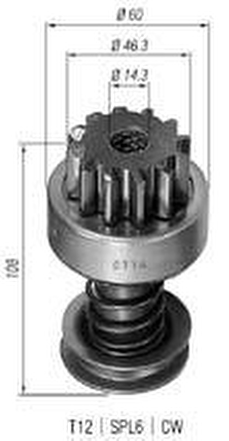 Impulsor de Partida do Motor de Arranque - Zen - 0114 - Unitário