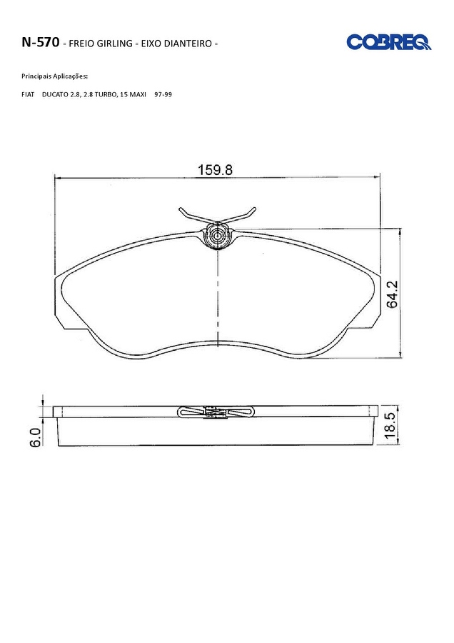 Pastilha de Freio Dianteira - Cobreq - N-570 - Jogo
