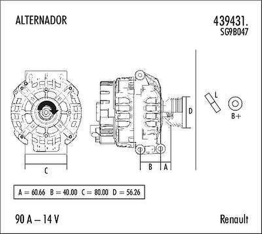 Alternador - Valeo - 439431. - Unitário