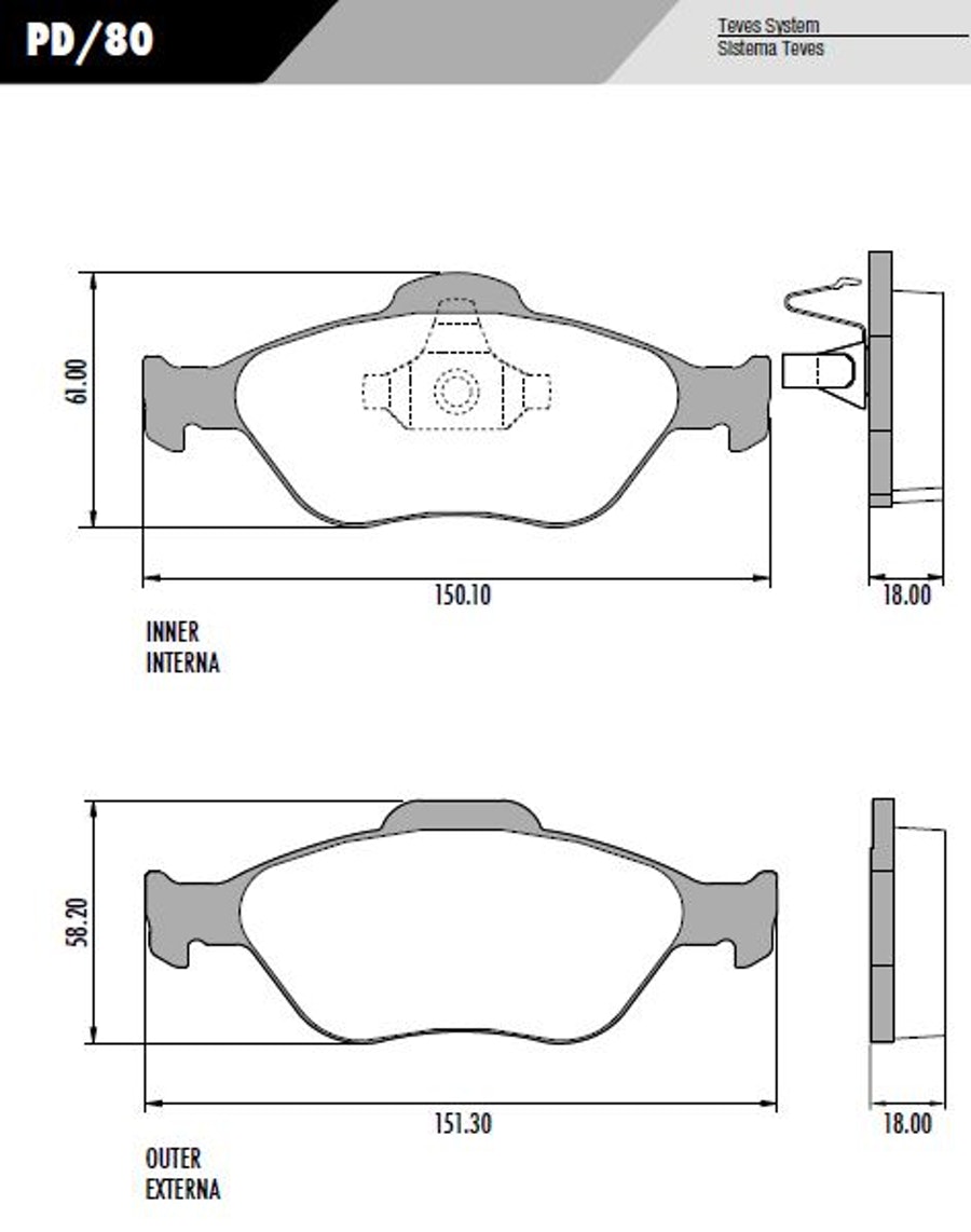 Pastilha de freio - Fras-le - PD/80 - Jogo