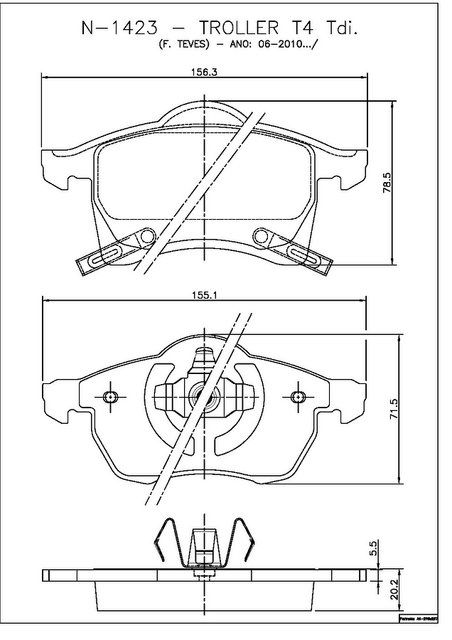 Pastilha de Freio Dianteira - Cobreq - N-1423 - Jogo
