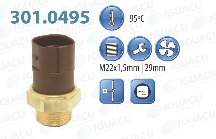 Interruptor Térmico do Radiador - Iguaçu - 301.0495-95 - Unitário