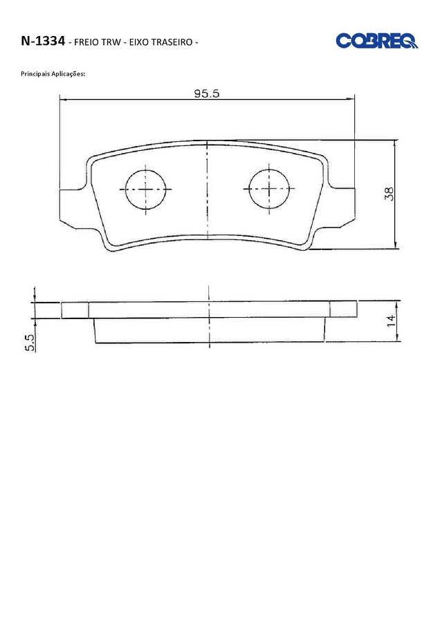 Pastilha de Freio Traseira - Cobreq - N-1334 - Jogo