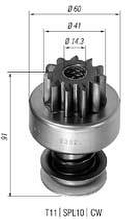 Impulsor de Partida do Motor de Arranque Automotivo Unitário - Zen - 0392 - Unitário
