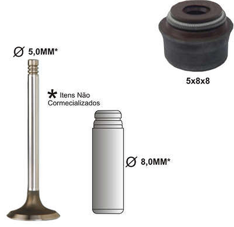 Retentor da Haste de Valvula - Bastos Juntas - 1240079 - Unitário