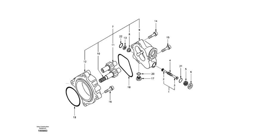 Kit de Juntas da Bomba de Engrenagens da Bomba Hidráulica - Volvo CE - 8048-01070 - Unitário