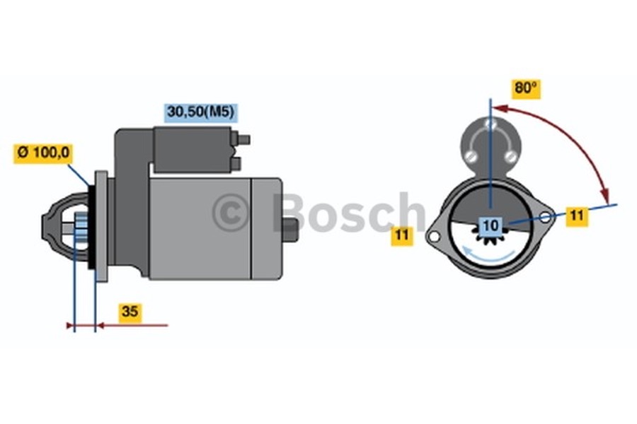 MOTOR DE PARTIDA EV 12V 2,6kW - Bosch - 0001223505 - Unitário