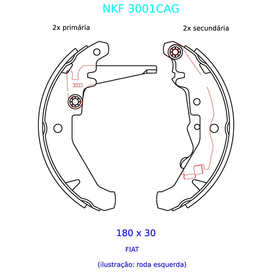 Sapata de Freio - Nakata - NKF 3001CAG - Par