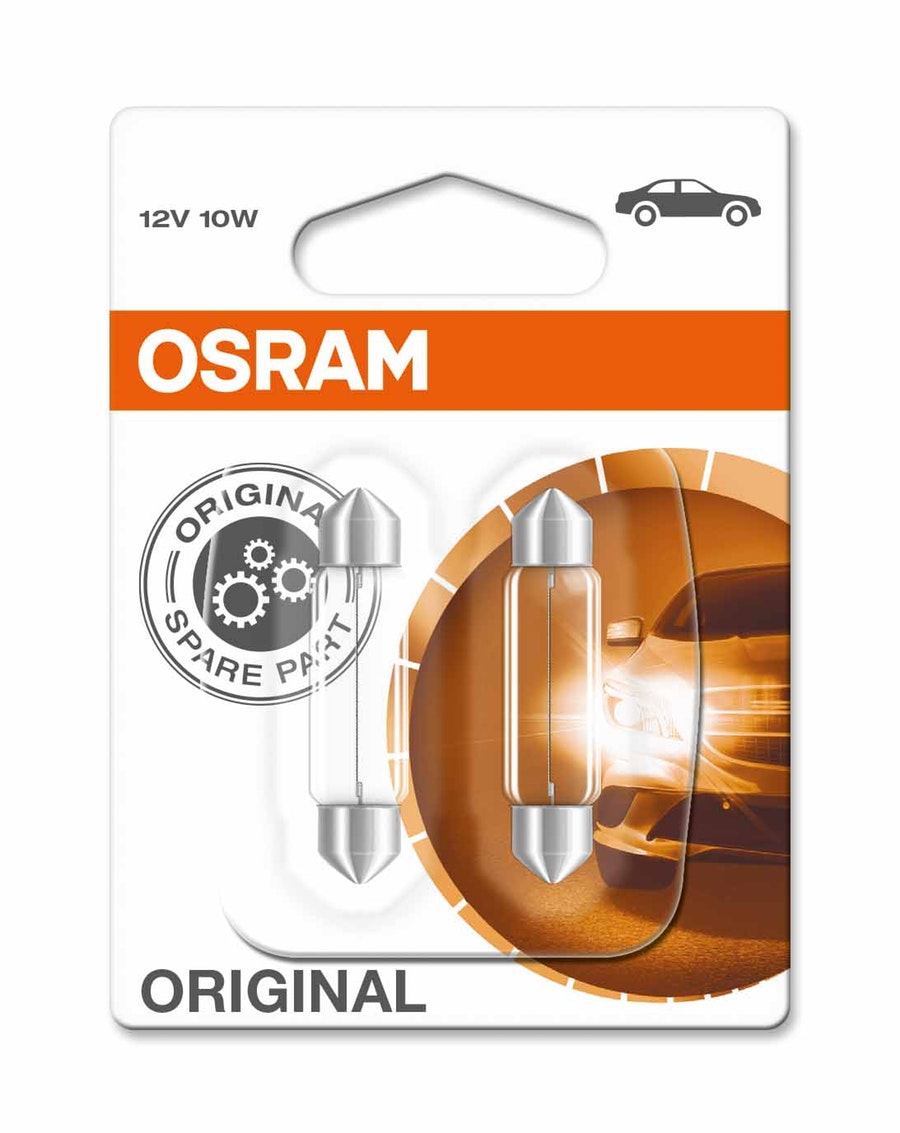 Lâmpadas Torpedo 10 Unidades - 12 V / 10 W - Osram - 6411 - Unitário