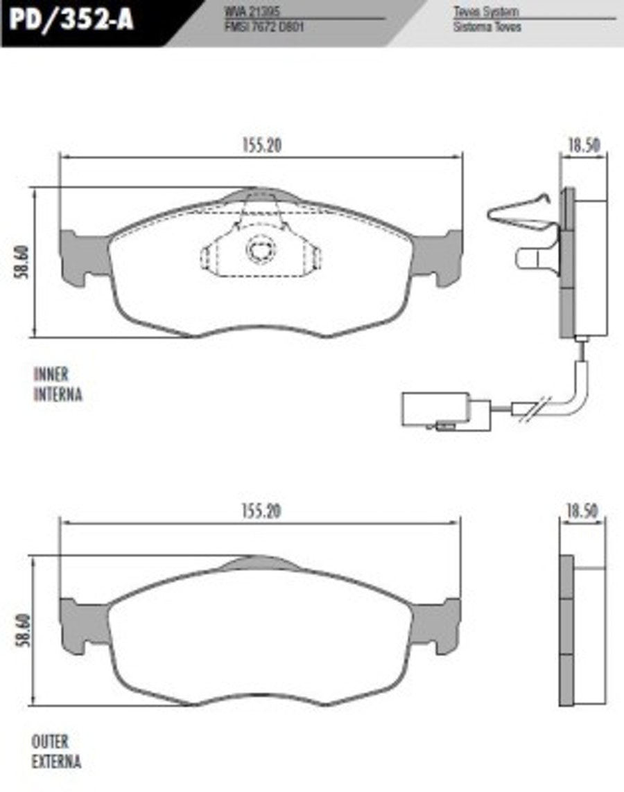 Pastilha de Freio - Fras-le - PD/352-A - Jogo