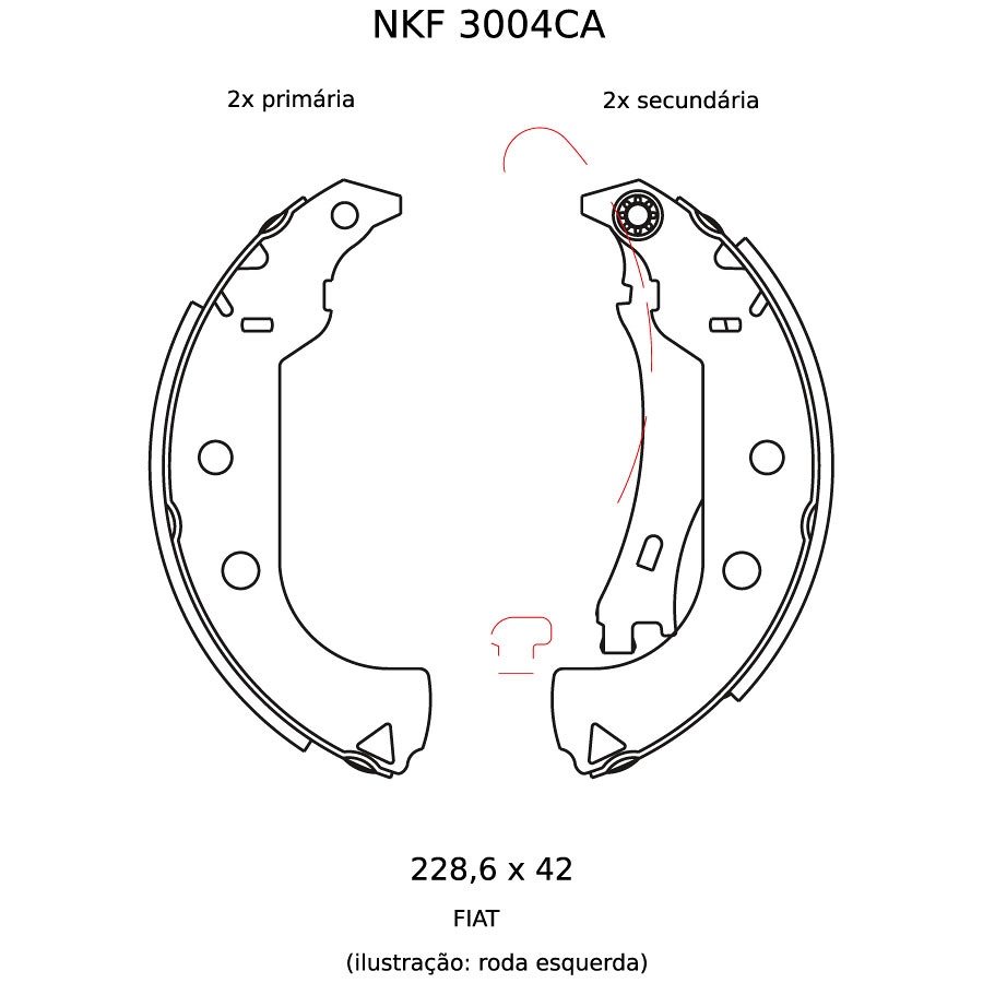 Sapata de Freio - Nakata - NKF 3004CA - Par