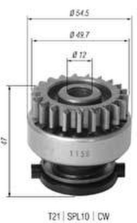 Impulsor de Partida do Motor de Arranque - Zen - 1156 - Unitário