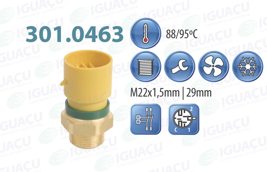 Interruptor Térmico do Radiador - Iguaçu - 301.0463-88/95 - Unitário