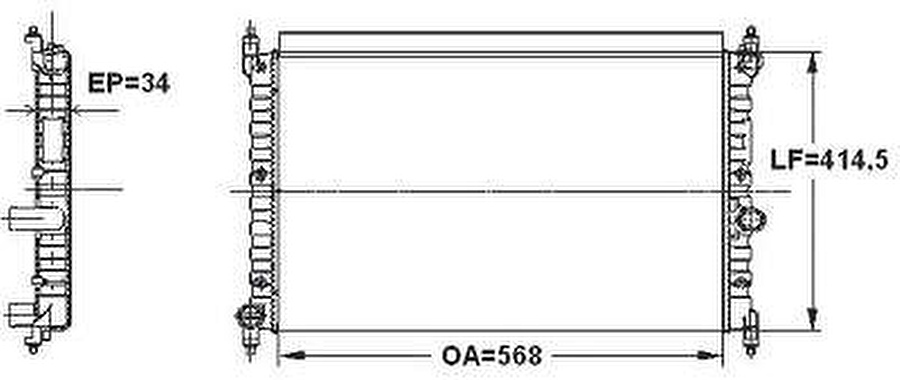 Radiador de Resfriamento para Volkswagen Kombi STD - Valeo - 734471R - Unitário
