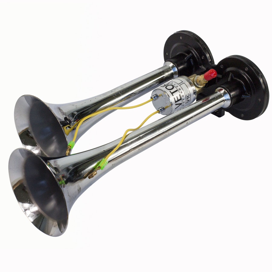 Buzina 2 Cornetas Cromada - Vetor - VT044 - Unitário