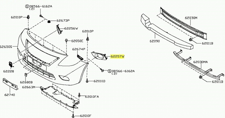 Acabamento do Farol de Neblina - Original Nissan - 622573HN0A - Unitário