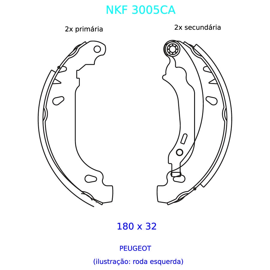 Sapata de Freio - Nakata - NKF 3005CA - Par