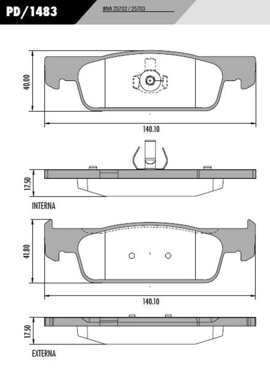 Pastilha de Freio Dianteira Jogo Automotiva - Fras-le - PD/1483 - Jogo