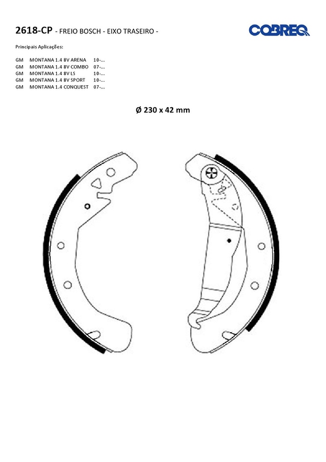 Jogo de Sapatas de Freio - Cobreq - 2618CP - Par