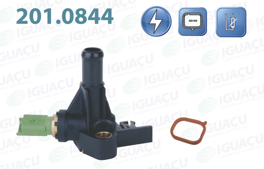 Sensor de Temperatura de Água para Sistema de Arrefecimento Automotivo - Iguaçu - 201.0844 - Unitário