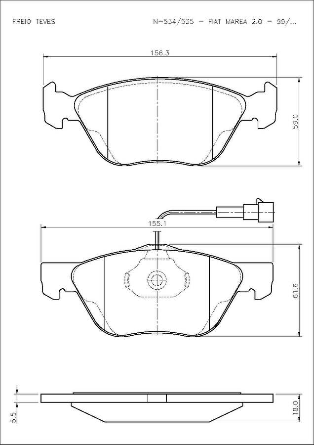 Pastilha de Freio Dianteira - Cobreq - N-534 - Jogo