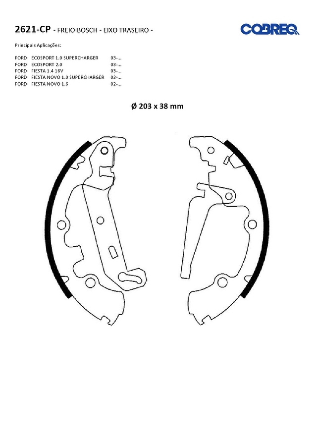 Jogo de Sapatas de Freio - Cobreq - 2621CP - Par