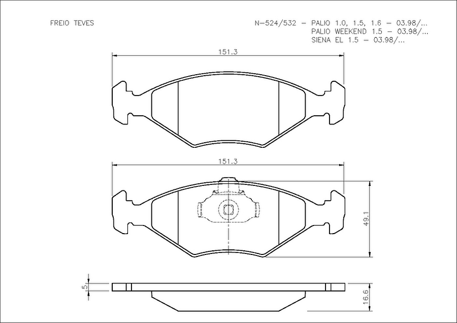 Pastilha de Freio Dianteira - Cobreq - N-532 - Jogo