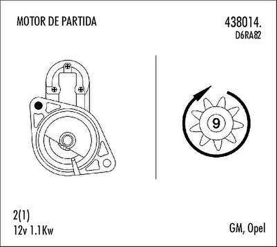 Motor de Partida - Valeo - 438014. - Unitário