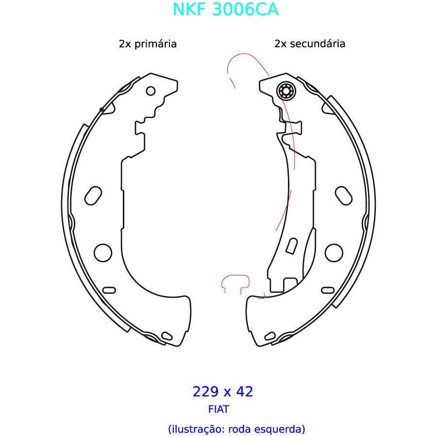 Sapata de Freio - Nakata - NKF 3006CA - Par