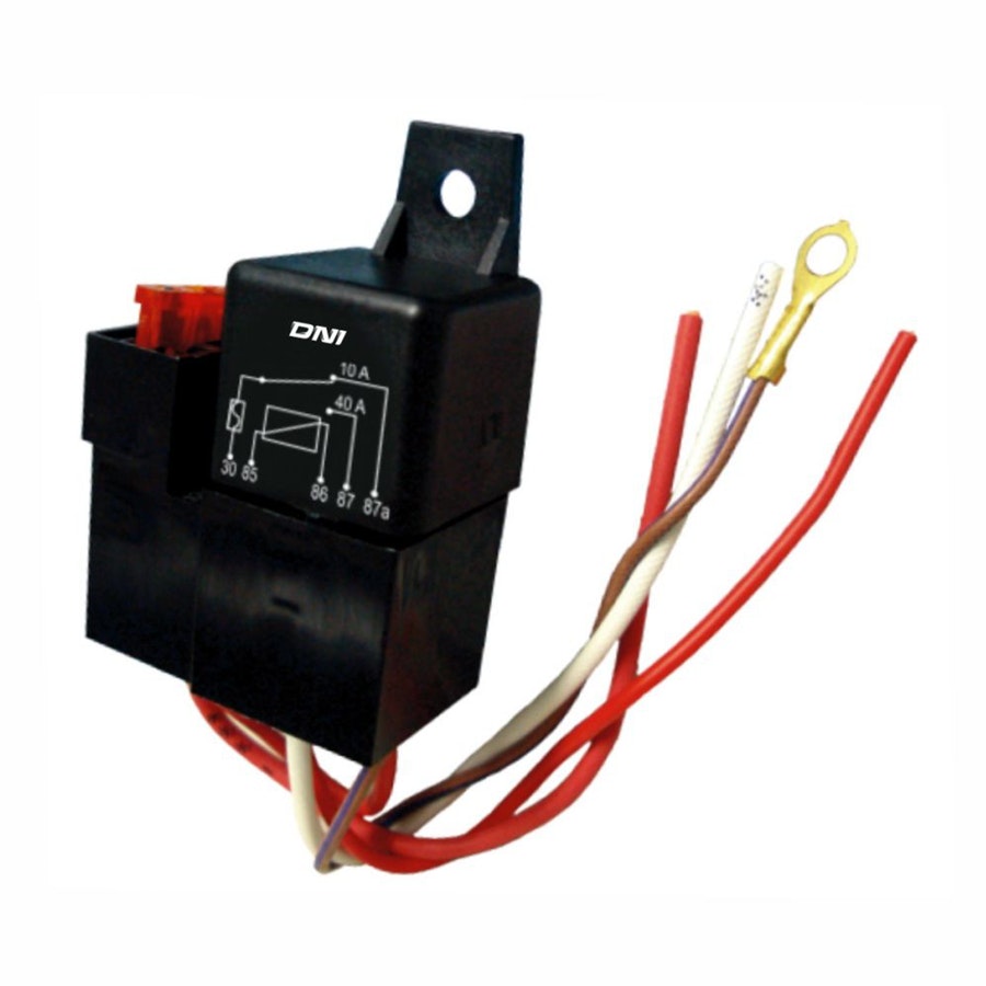 Relé Reversor com Soquete Chicote e Fusível de 40/30A - 24V 5 Terminais - DNI - DNI 0209 - Unitário