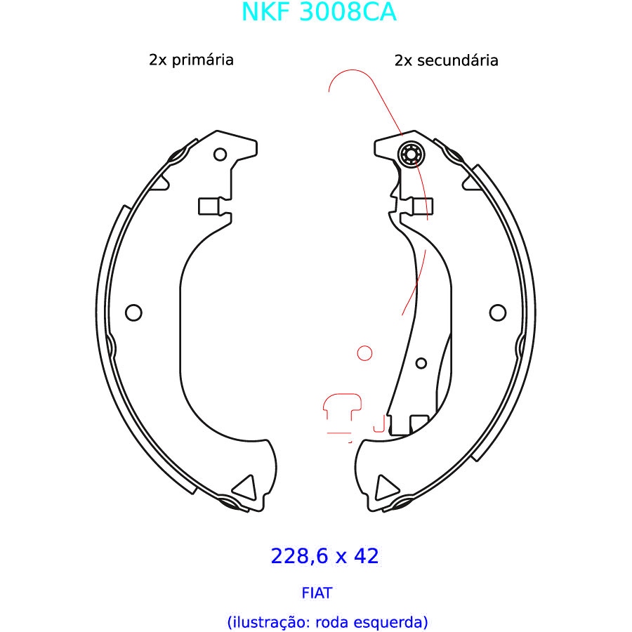 Sapata de Freio - Nakata - NKF 3008CA - Par