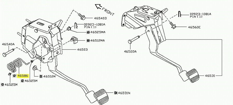 Mola de Retorno da Sapata de Freio - Original Nissan - 46571EB76A - Unitário