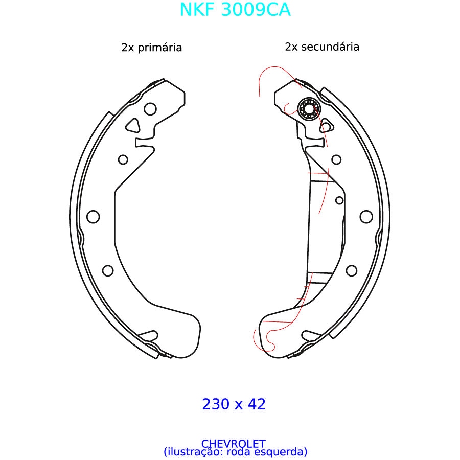 Sapata de Freio - Nakata - NKF 3009CA - Par