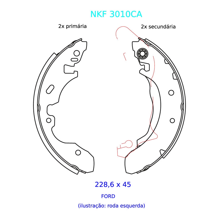 Sapata de Freio - Nakata - NKF 3010CA - Par