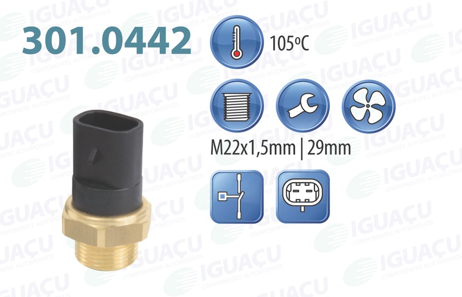 Interruptor Térmico do Radiador - Iguaçu - 301.0442-105 - Unitário